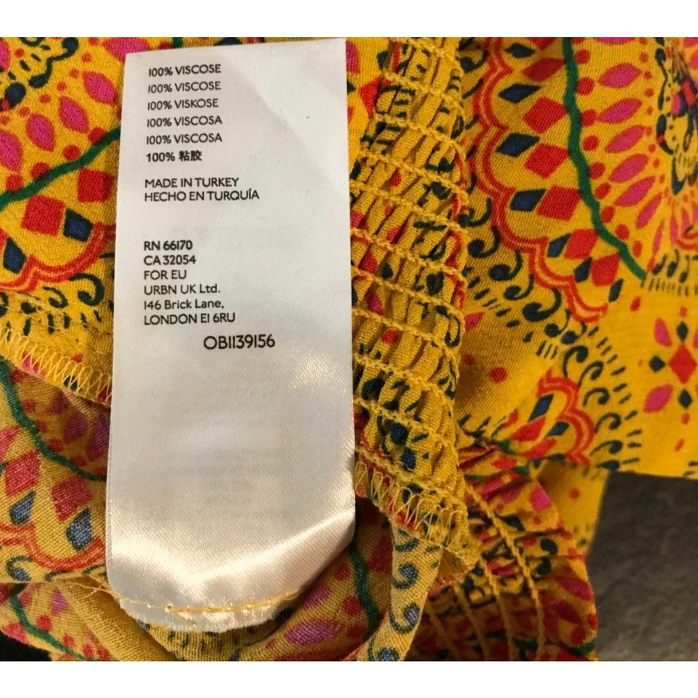 Anthropologie Maeve Marzia Wrap Blouse Small Yellow Medallion Boho Top